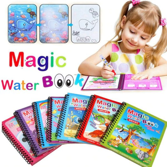 Magic Water Book Painting Drawing Coloring Board Book Doodle & Magic Water Pen(random Book )