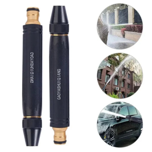 Multifunctional Direct Spray Nozzle For Car, Watering Flowers, Washing Glass, Water Column, Car Wash Water Gun Straight Nozzle High Quality Metal Body Black Nozzle | Tap Nozzle High Pressure