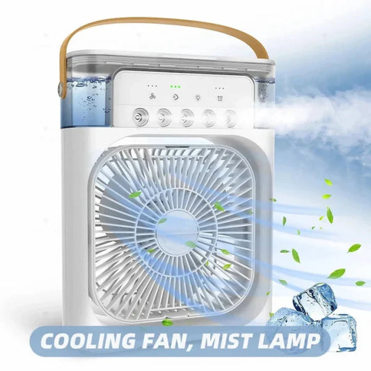 Portable Air Conditioner Fan: Usb Electric Fan With Led Night Light, Fine Mist Water, And Humidifier Function | Led Night Light Water Mist